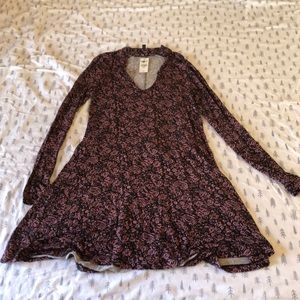 Black and pink floral patterned Express dress